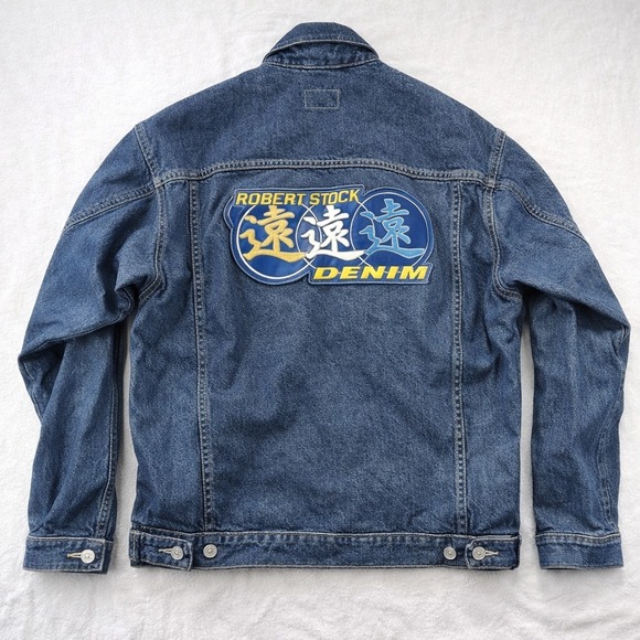 Robert Stock Other - Robert Stock Denim Jacket Mens XL Blue Trucker Boxy 90s Y2K Graphic